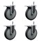 Service Caster 6'' Thermo Rubber Swivel 7/16'' Stem Caster Set with Total Lock Brake, 4PK SCC-GRTTL20S614-TPRB-716138-4 - alternate 1